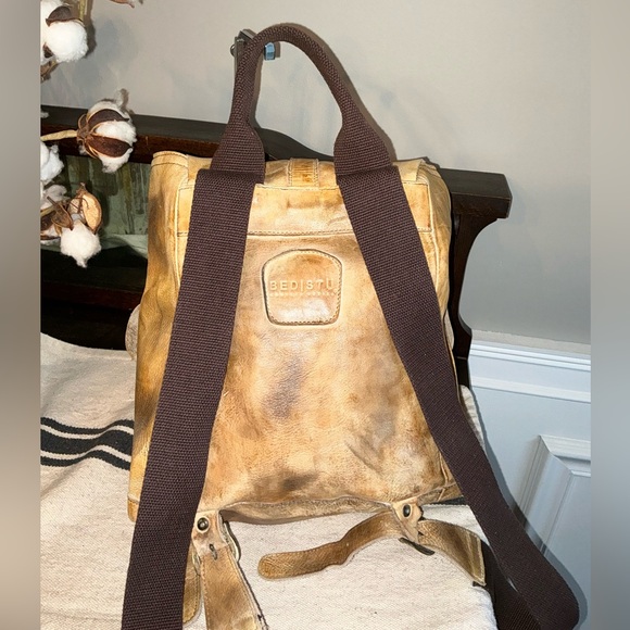 Bed Stu Brown and Tan Leather Backpack with Rustic Finish - Picture 2 of 12